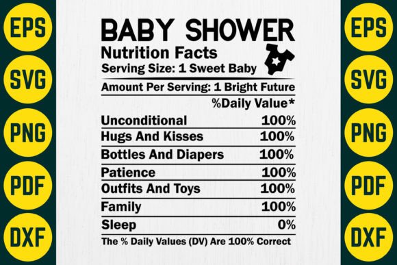 Download Baby Shower Nutrition Facts SVG Design - Premium Resources