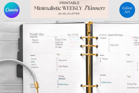 Download Editable Canva Weekly Planner Templates - Weekly planner Collection