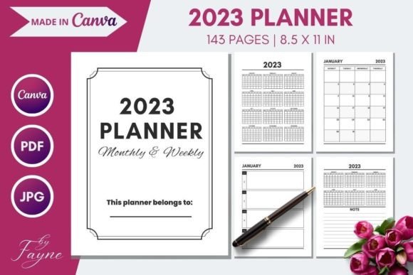 Download 2023 Monthly &amp; Weekly Planner | KDP - Weekly planner Collection