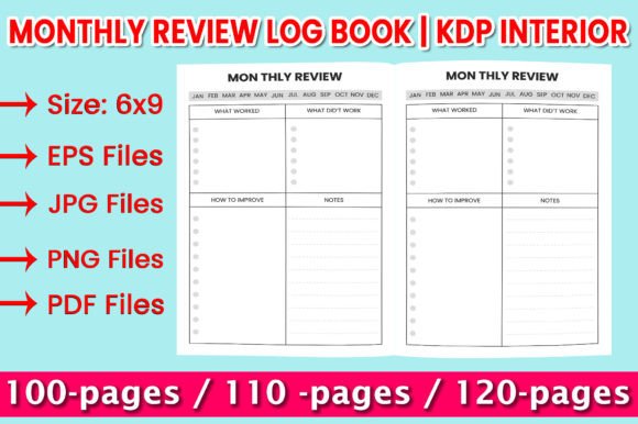 Download Monthly Review Log Book | KDP Interior - Monthly review Collection