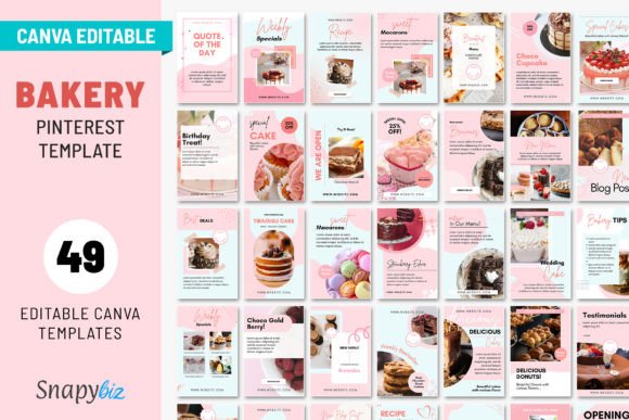 Download Bakery Pinterest Canva Posts Template - Premium Resources